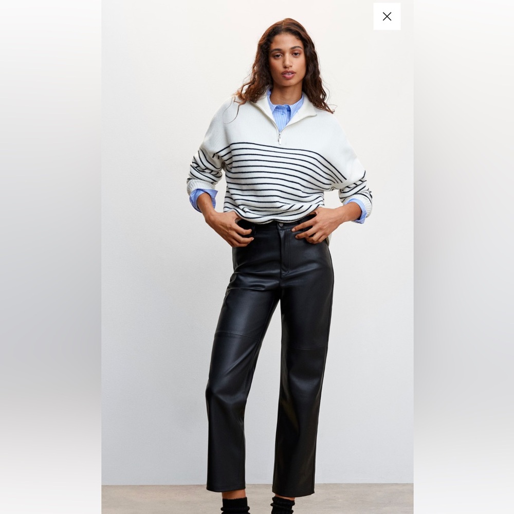 BNWT Mango leather effect vintage pants size 8